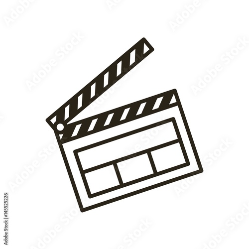 clapper board flat line icon vector illustration design