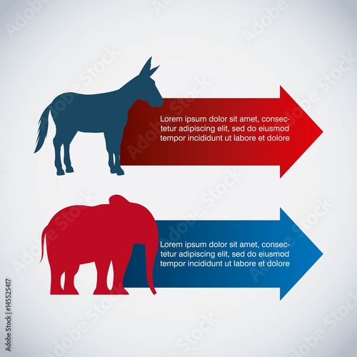 USA political parties infograhic vector illustration design