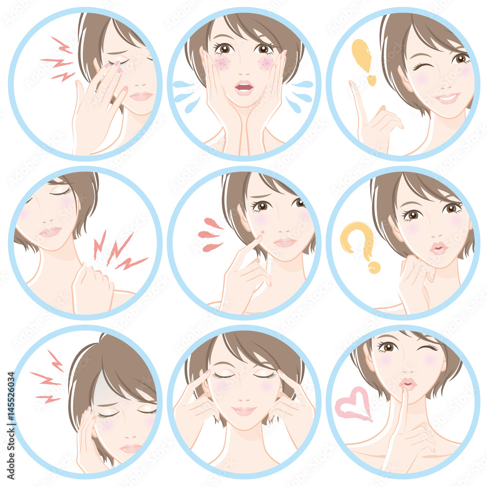 女性の様々な表情 / 美容 女性の様々な表情 / 美容