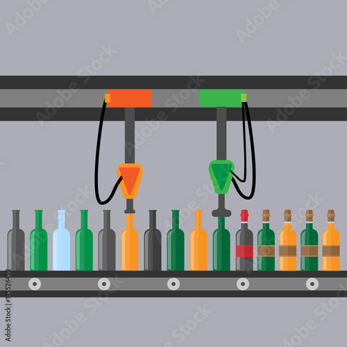 Wine factory. Flat design