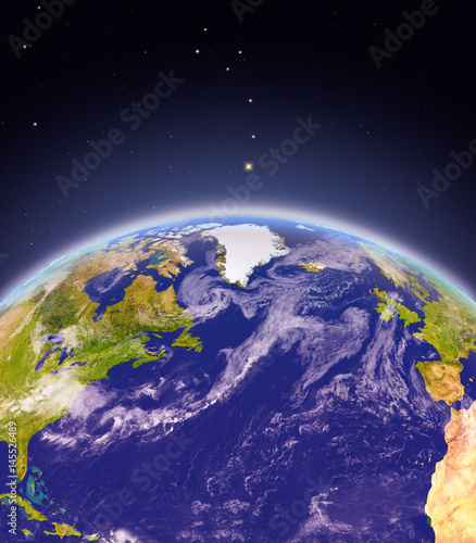 Fototapeta Naklejka Na Ścianę i Meble -  North Atlantic from space