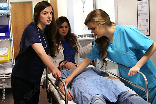 Nurses Pushing gurney