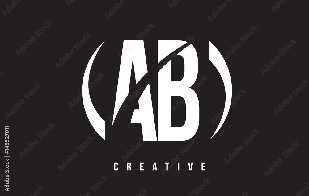 AB A B White Letter Logo Design with Black Background. AB A B White Letter Logo Design with Black Background.