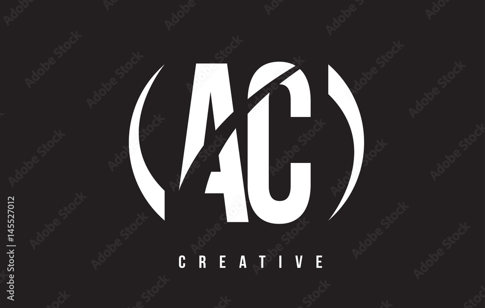 AC A C White Letter Logo Design with Black Background. AC A C White Letter Logo Design with Black Background.