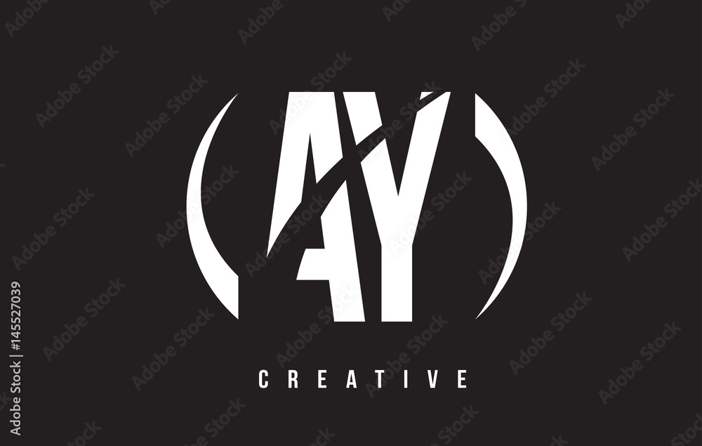 AY A Y White Letter Logo Design with Black Background. AY A Y White Letter Logo Design with Black Background.
