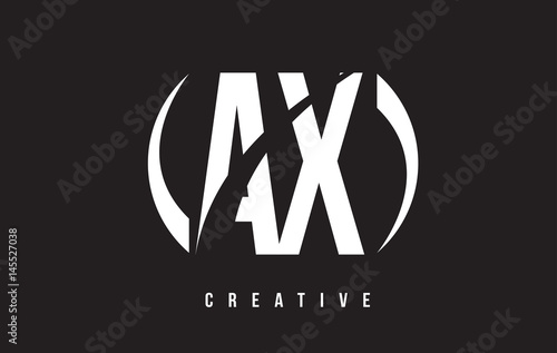 AX A X White Letter Logo Design with Black Background.