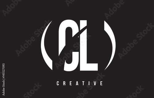 CL C L White Letter Logo Design with Black Background.