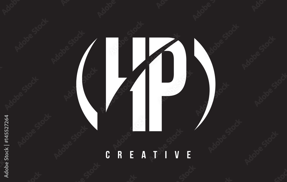 HP H P White Letter Logo Design with Black Background. HP H P White Letter Logo Design with Black Background.