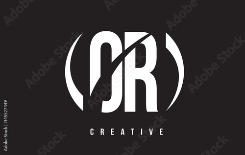 OR O R White Letter Logo Design with Black Background.