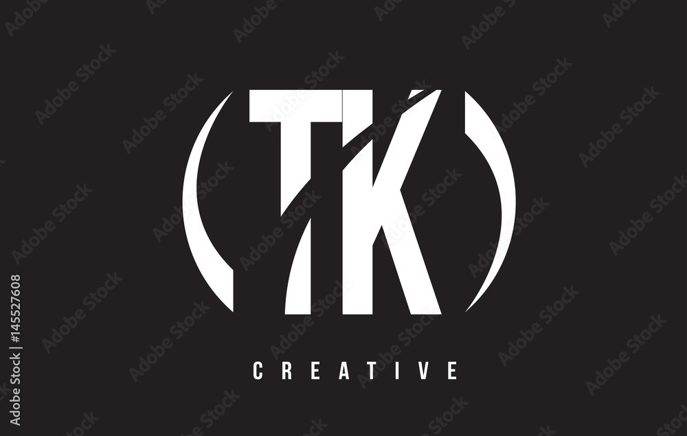 TK T K White Letter Logo Design with Black Background. TK T K White Letter Logo Design with Black Background.