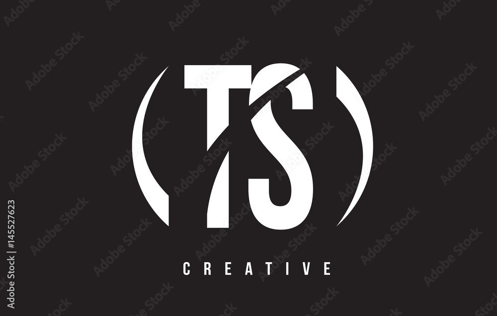 TS T S White Letter Logo Design with Black Background. TS T S White Letter Logo Design with Black Background.