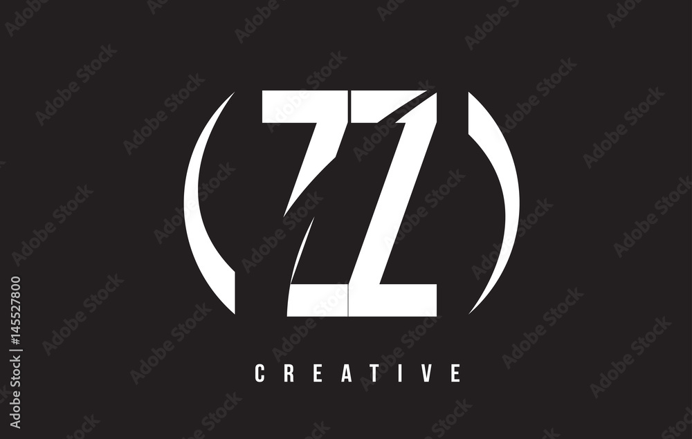 ZZ Z White Letter Logo Design with Black Background. ZZ Z White Letter Logo Design with Black Background.