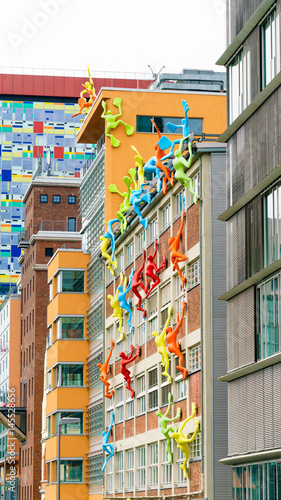 DUSSELDORF, GERMANY - APRIL  14, 2017: modern architecture at Media Harbour. Medienhafen business and office district in Dusseldorf photo