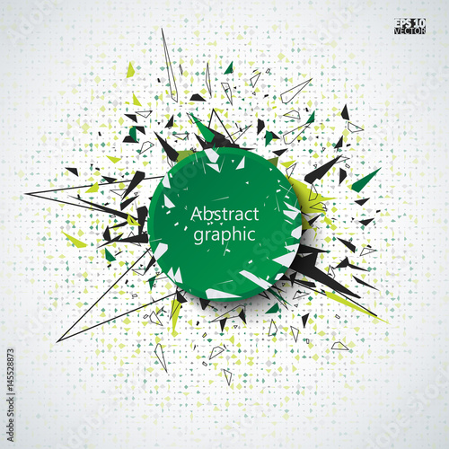 Graphic illustration with geometric pattern.