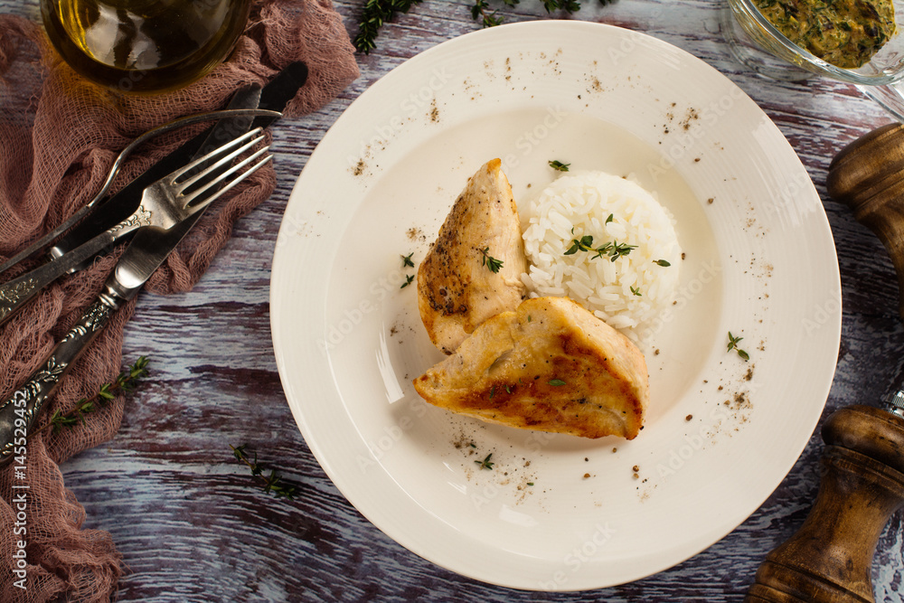 Chicken fillet with rice Chicken fillet with rice