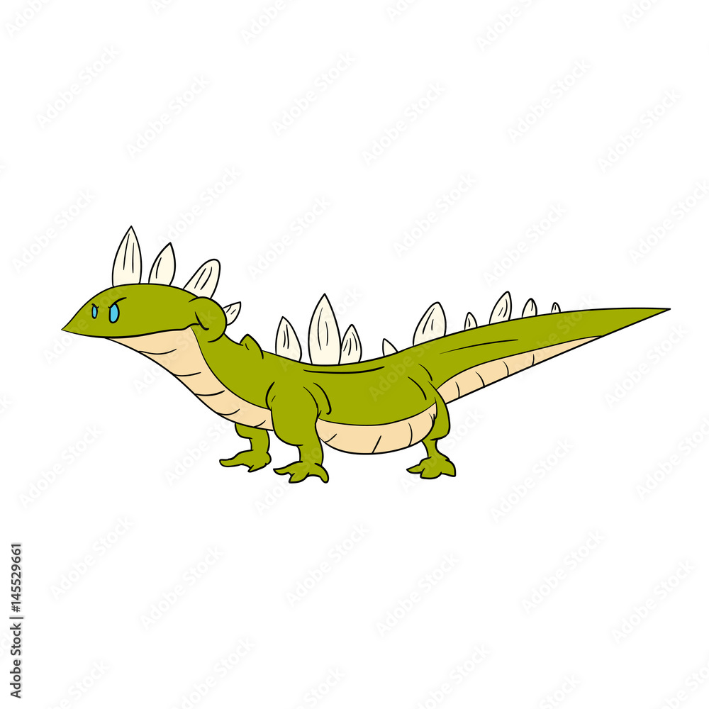 Fototapeta premium Colorful vector illustration of a cartoon green smiling lizard