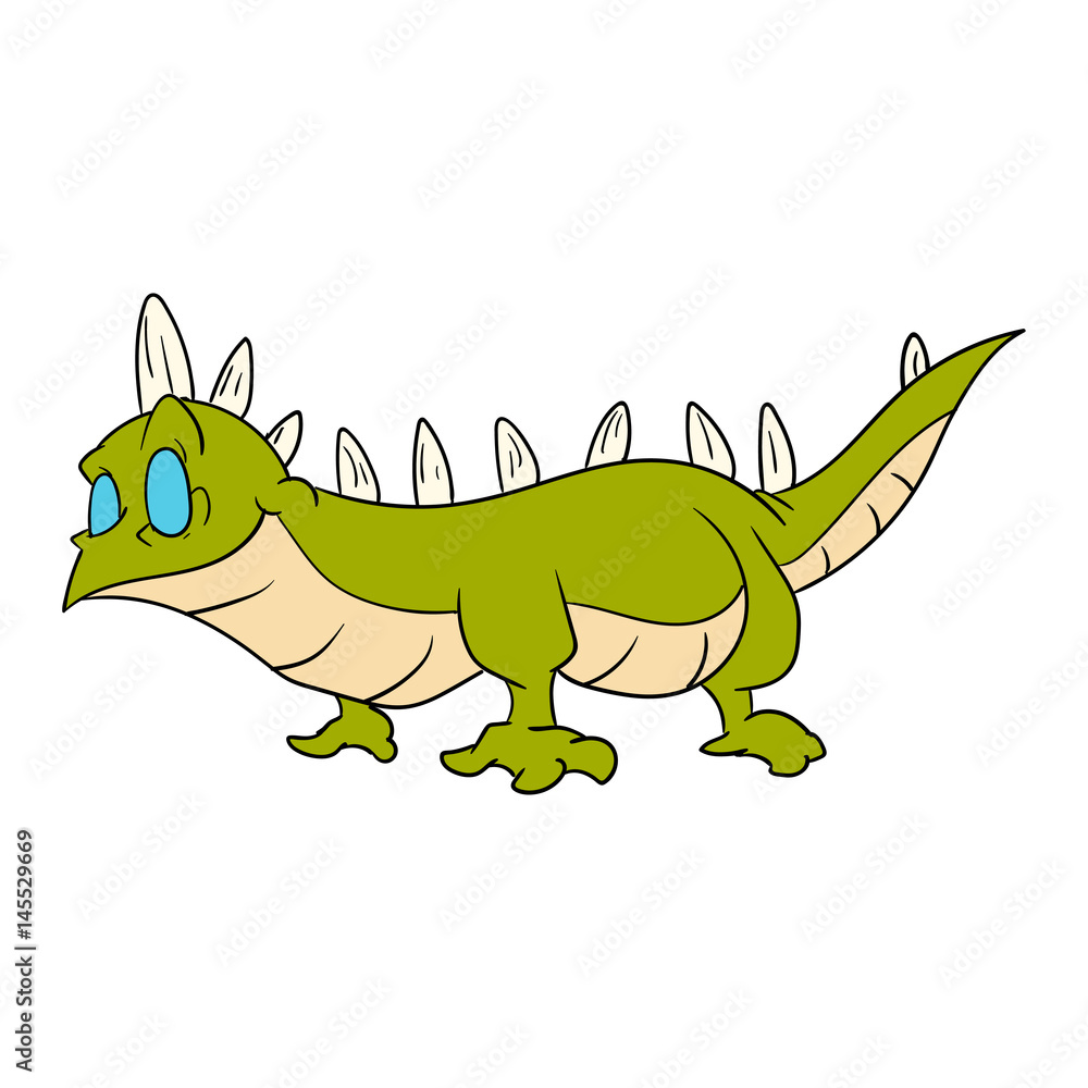 Fototapeta premium Colorful vector illustration of a cartoon green smiling lizard