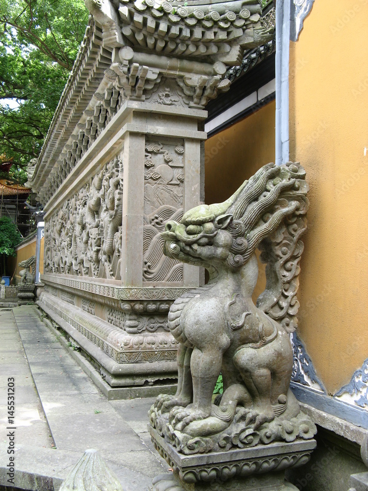 kylin in temple,zhoushan,China