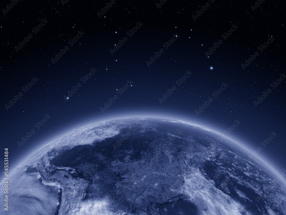 Fototapeta premium South America from space at night