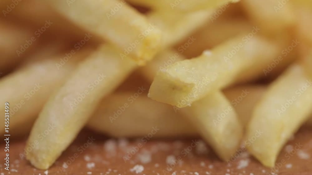French Fries - French Fries With Salt Close Up - Tilt - Top To Bottom