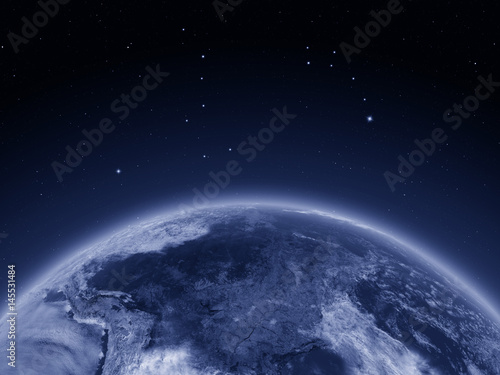 Fototapeta Naklejka Na Ścianę i Meble -  South America from space at night