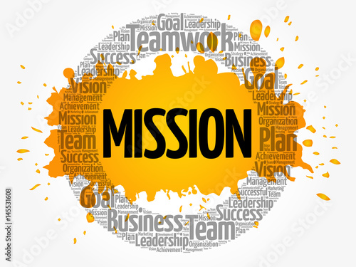 MISSION word cloud, business concept