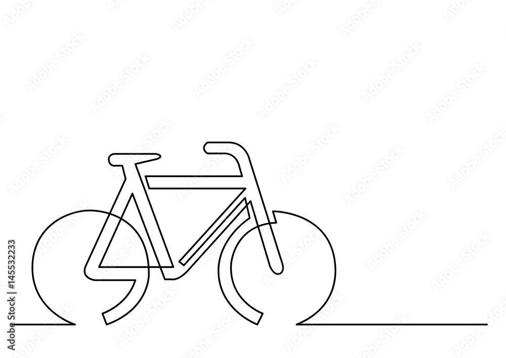 continuous line drawing of bicycle sign