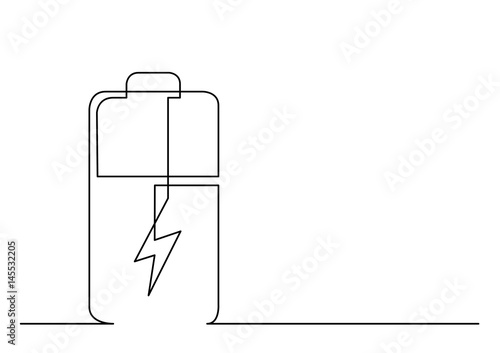 continuous line drawing of battery