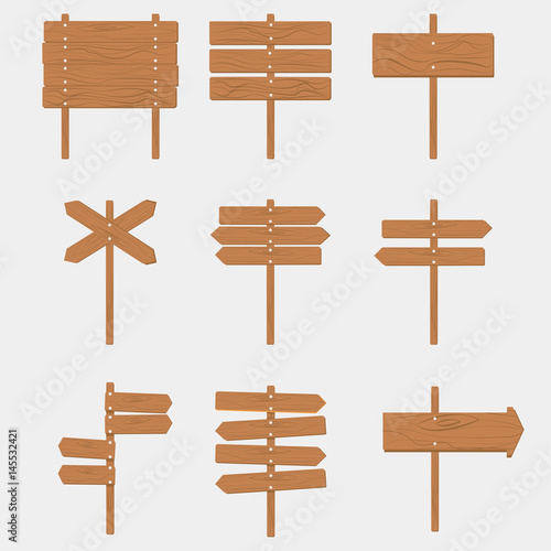 Wooden signboards arrow