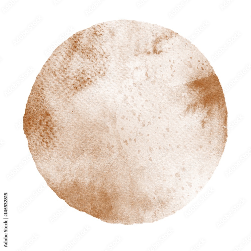 Watercolor abstract brown circle isolated on white Watercolor abstract brown circle isolated on white