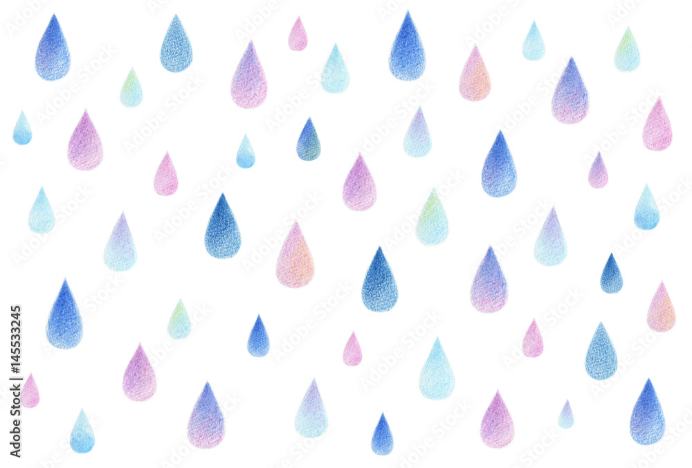 雨 色鉛筆画 雨 色鉛筆画