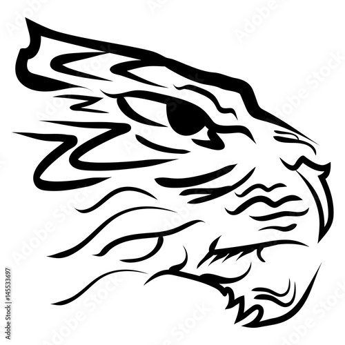 Fototapeta Naklejka Na Ścianę i Meble -  stylized image tiger head Vector illustration.