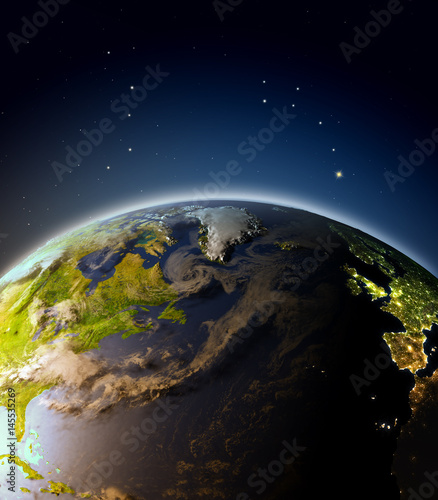 Fototapeta Naklejka Na Ścianę i Meble -  North Atlantic from orbit