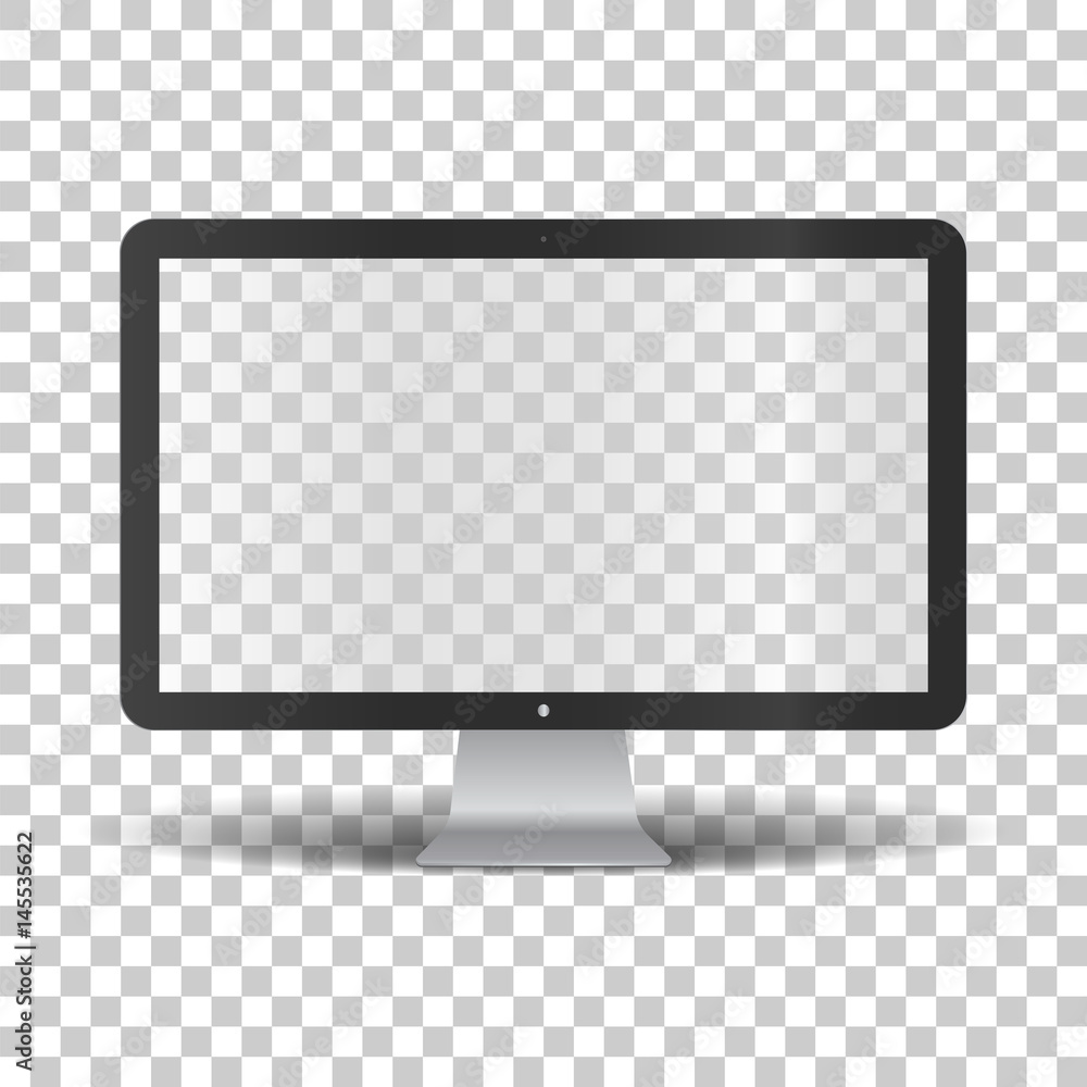 Monitor without screen on transparent background. Monitor without screen on transparent background.