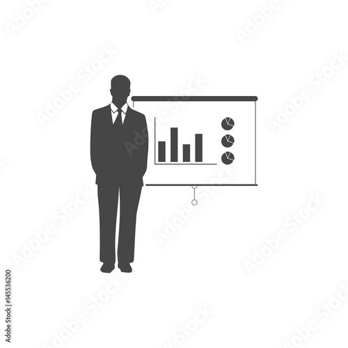 Businessman presenting marketing data - Illustration