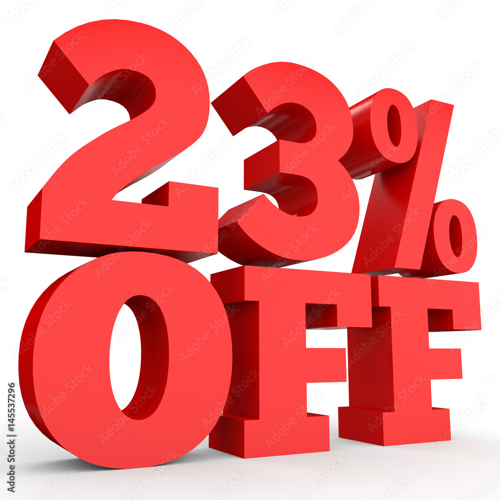 Twenty three percent off. Discount 23 %. Twenty three percent off. Discount 23 %.