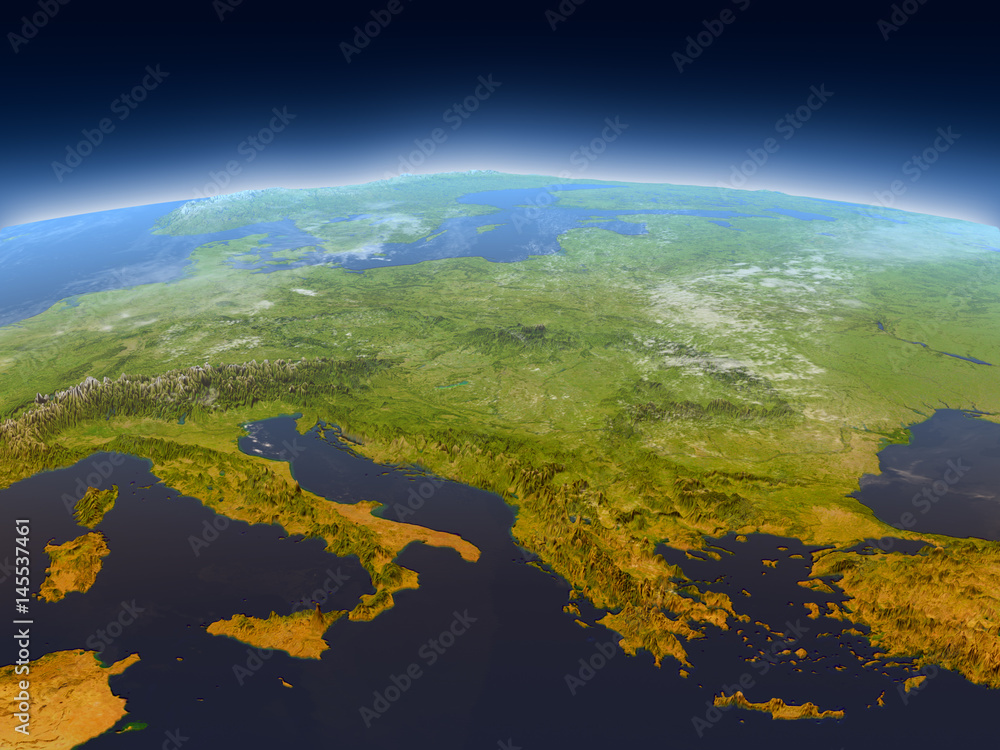 Adriatic sea region from space