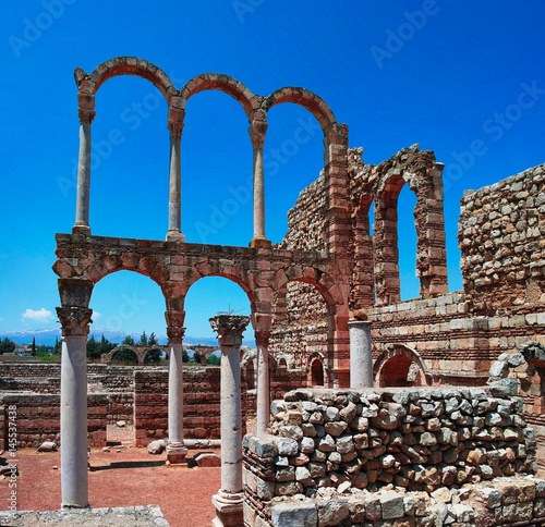 Ruins of ancient city Anjar in Bekaa valley, Lebanon photo