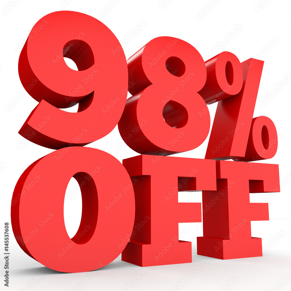 Ninety eight percent off. Discount 98 %. Ninety eight percent off. Discount 98 %.