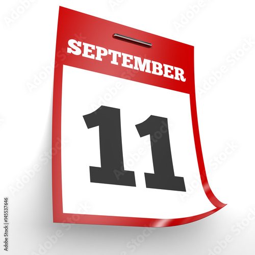 September 11. Calendar on white background.