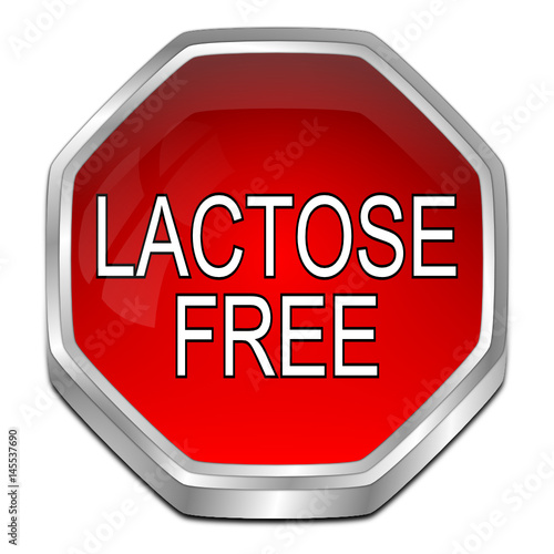 Lactose free Button - 3D illustration