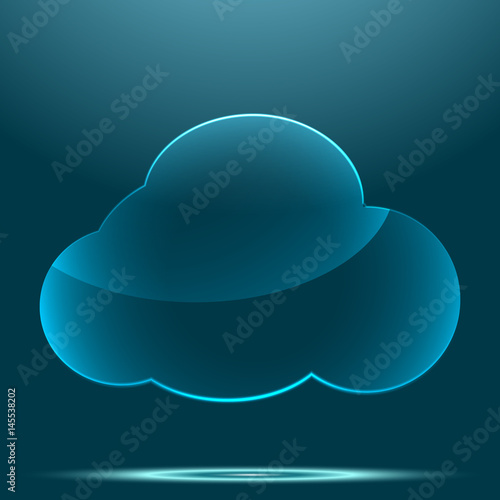 Transparent glossy glass cloud pattern symbol