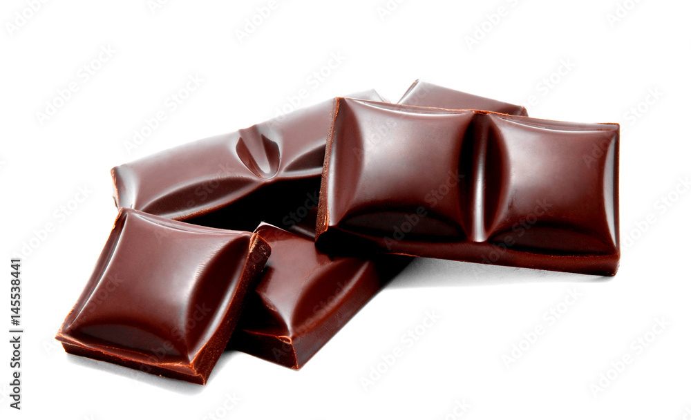 Dark chocolate bars stack isolated Dark chocolate bars stack isolated