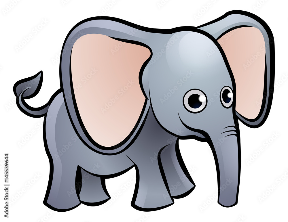 Elephant Safari Animals Cartoon Character Stock Vector | Adobe Stock