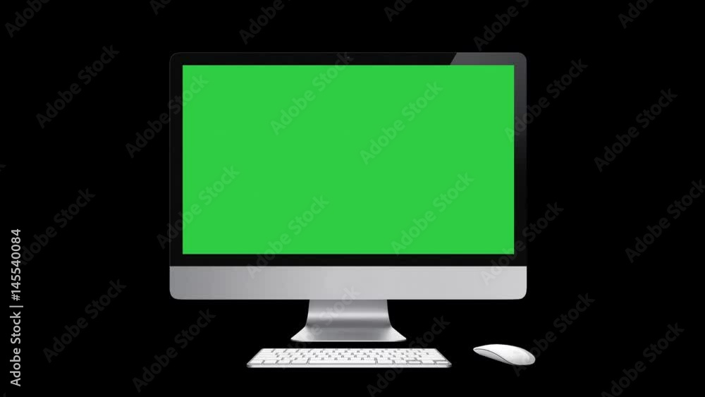 4K Office Computer Monitor Blank Display Keyboard and Mouse Screen
