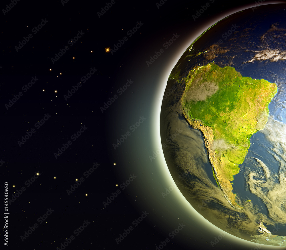 Obraz premium South America from space