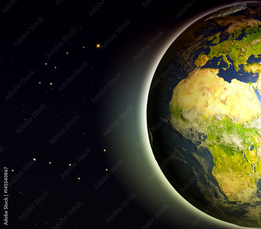 Obraz premium Europe and Africa from space