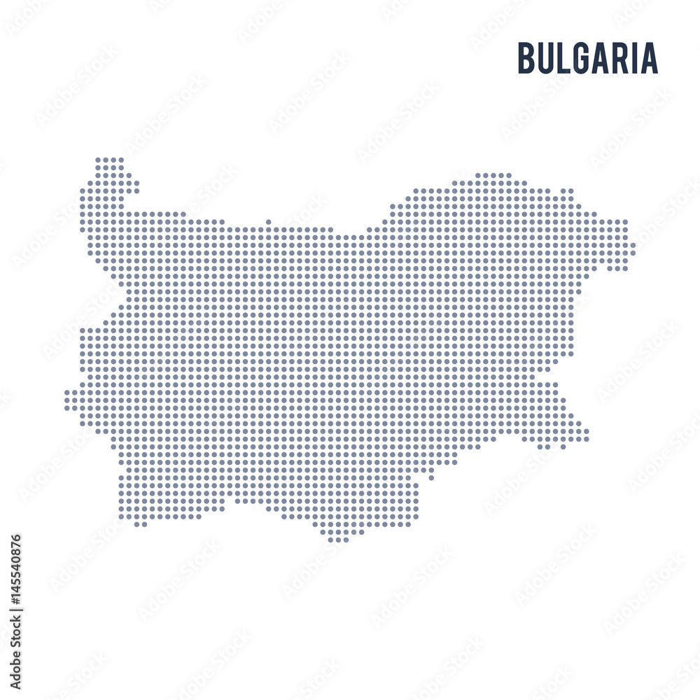 Vector dotted map of Bulgaria isolated on white background . Vector dotted map of Bulgaria isolated on white background .