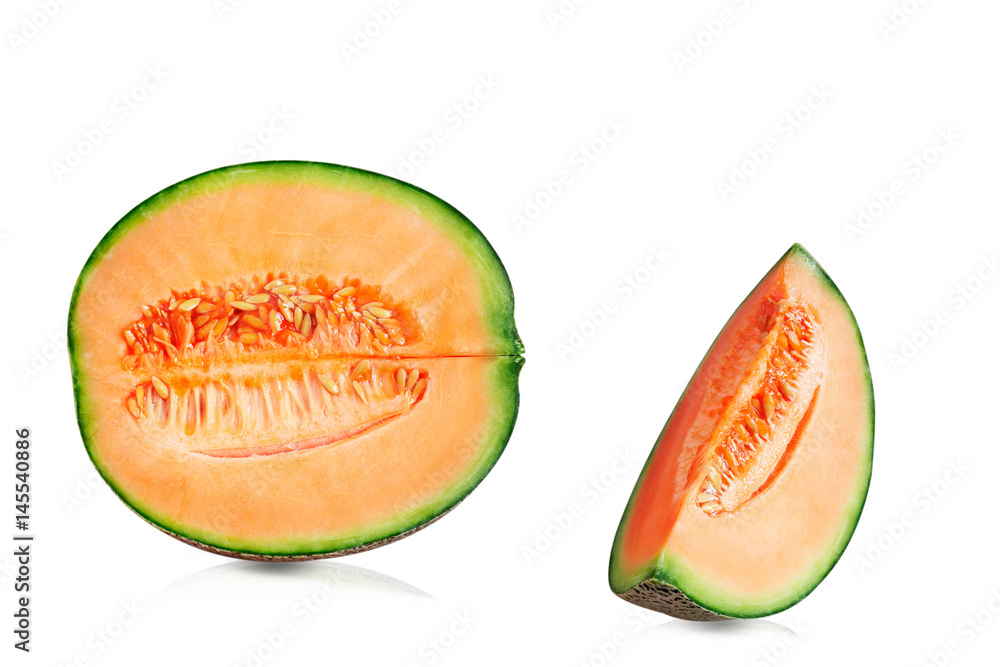Melon cuts on white background. Melon cuts on white background.