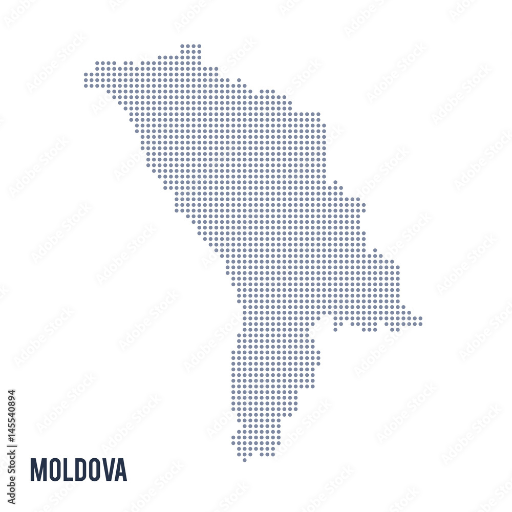 Obraz premium Vector dotted map of Moldovaisolated on white background .